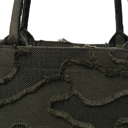 Christian Dior Canvas Embroidered Camouflage Book Tote Green 8 of 11