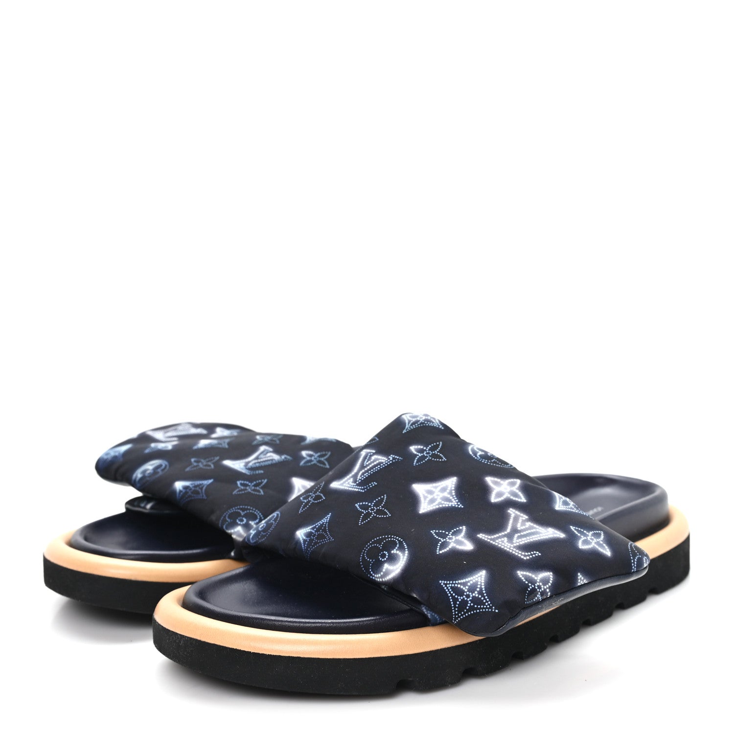 Louis Vuitton Nylon Monogram Womens Pool Pillow Comfort Mules 39