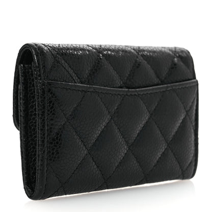 Chanel Caviar Quilted Flap Card Holder Wallet Black 3 of 12