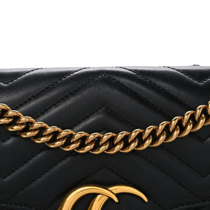 Gucci Calfskin Matelasse Small GG Marmont Shoulder Bag Black 8 of 11