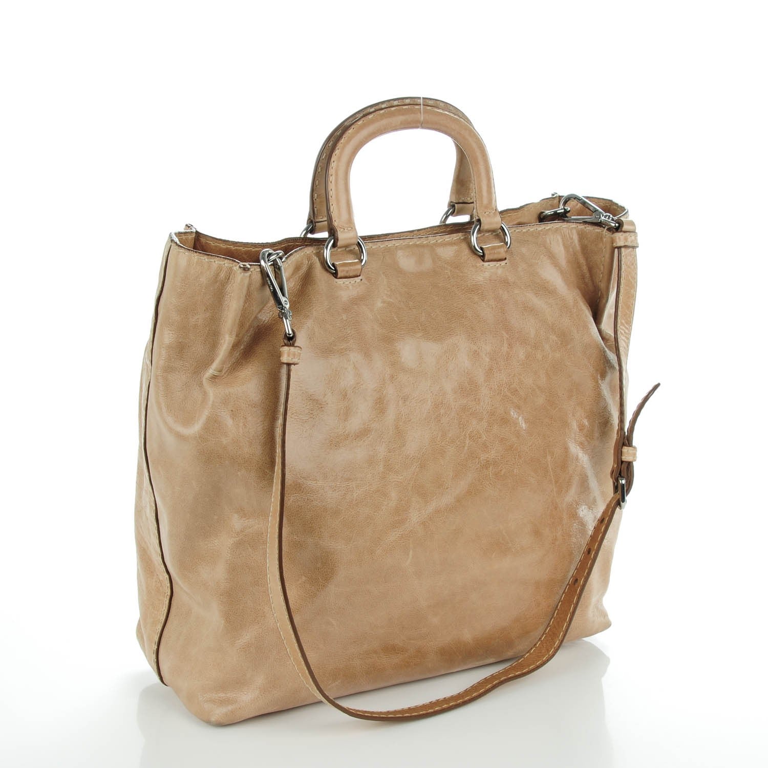 Prada Vitello Shine Tote Cammeo 3 of 10