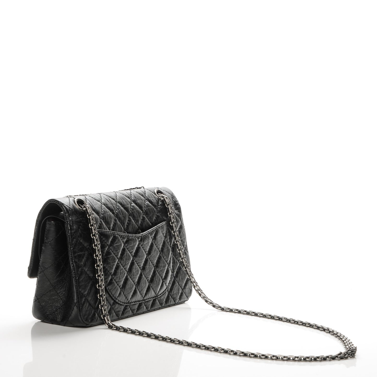Aged Calfskin Quilted 2.55 Reissue 225 Flap Black