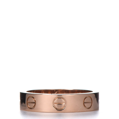 Cartier 18K Pink Gold Diamond 4mm LOVE Wedding Band Ring 47 4 3 of 7