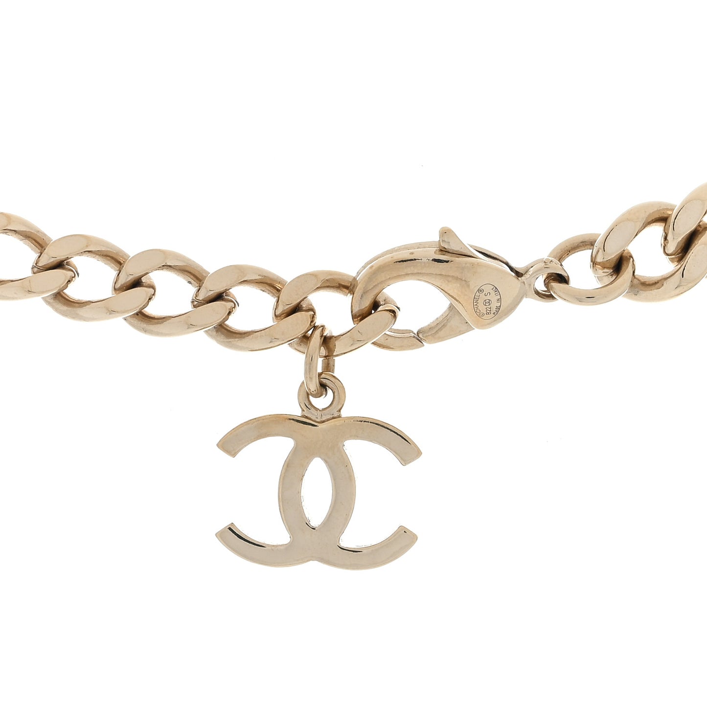 Pearl Crystal CC Chain Choker Necklace Gold