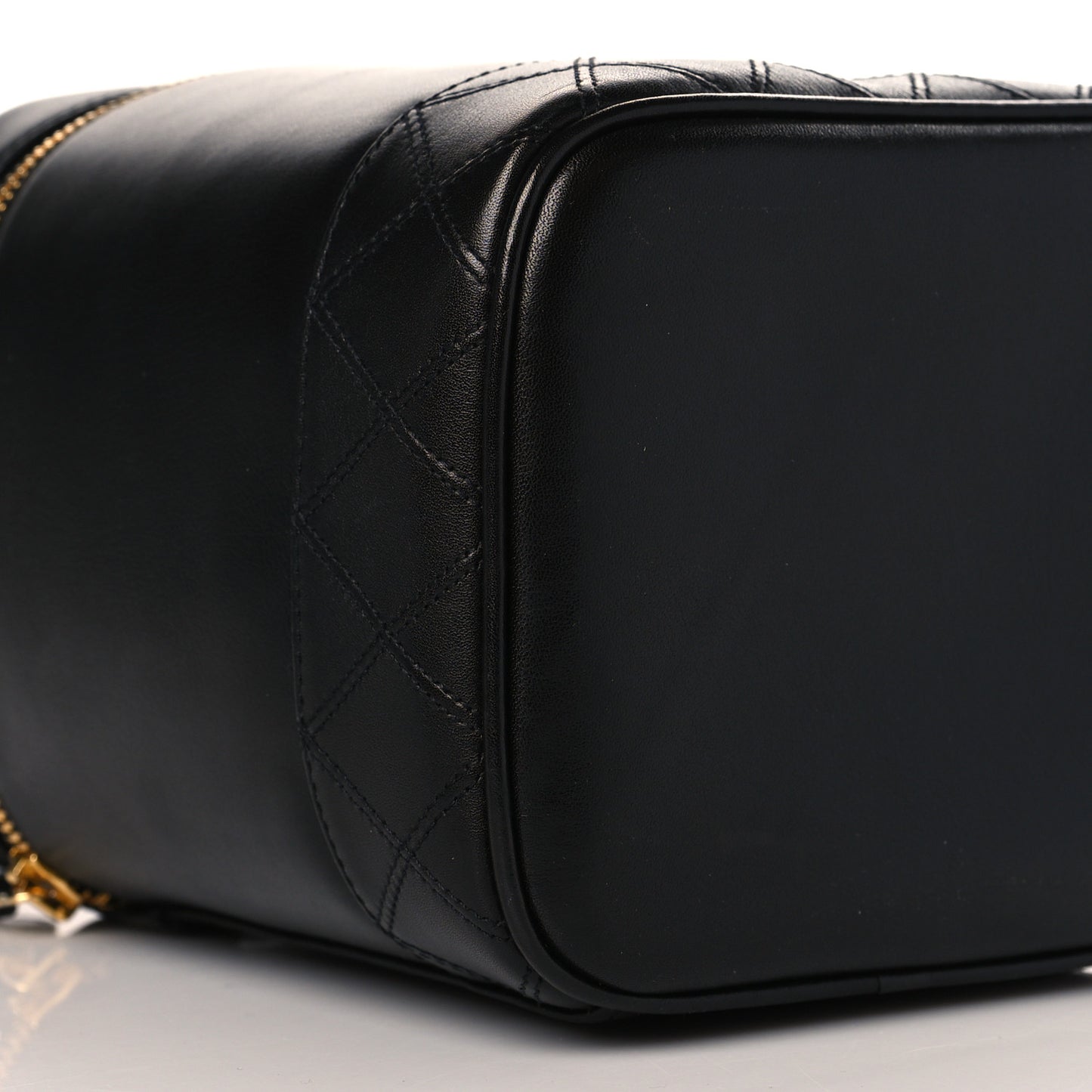 Lambskin Vanity Cosmetic Case Black