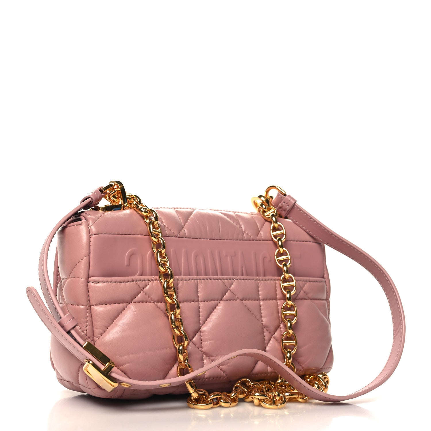 Christian Dior Lambskin Macrocannage Small Dior Caro Bag Pink 3 of 12