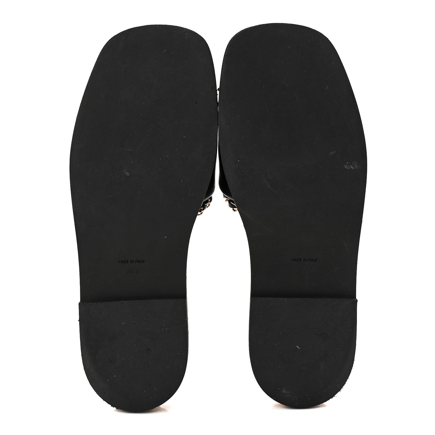 Chanel Lambskin Chain Cork Slide Sandals 38 Black 6 of 9
