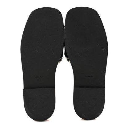Chanel Lambskin Chain Cork Slide Sandals 38 Black 6 of 9