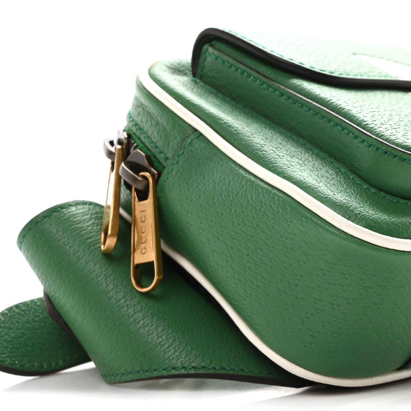 X ADIDAS Textured Dollar Calfskin Belt Bag Green