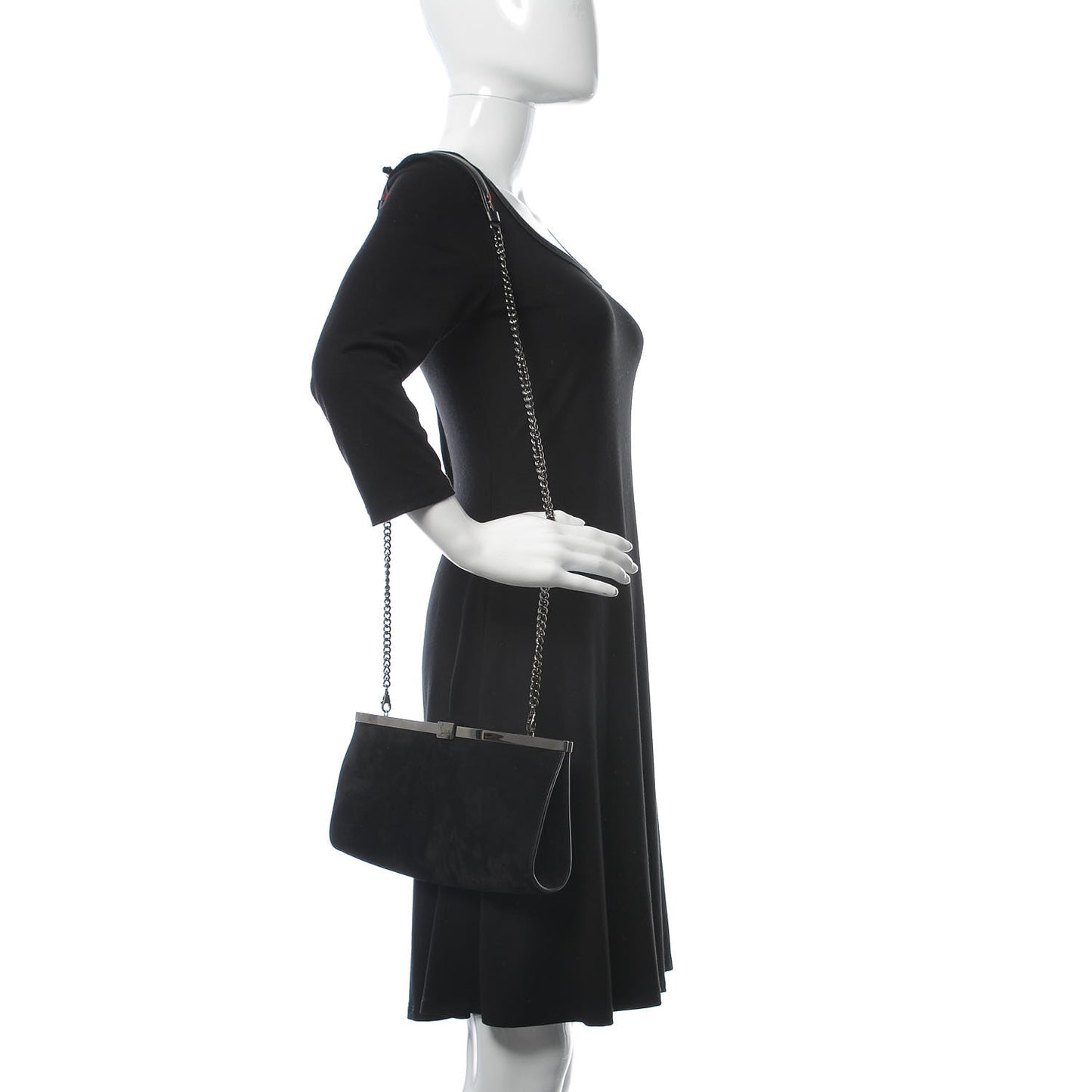 Veau Velours Palmette Clutch Black