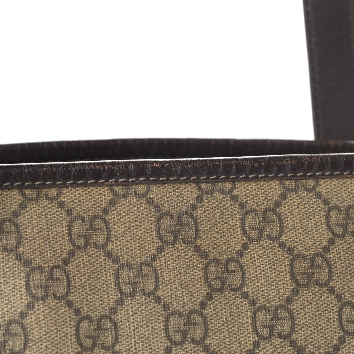 GG Supreme Monogram Medium Zippered Shopping Tote Brown