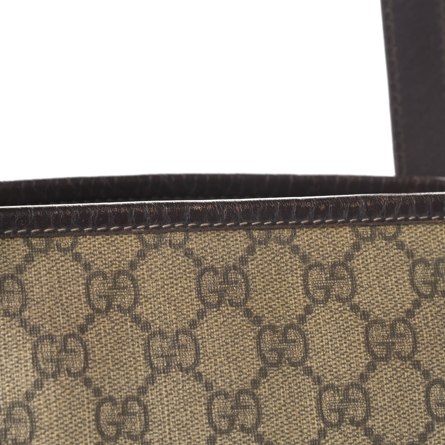 Gucci GG Supreme Monogram Medium Zippered Shopping Tote Brown 7 of 12
