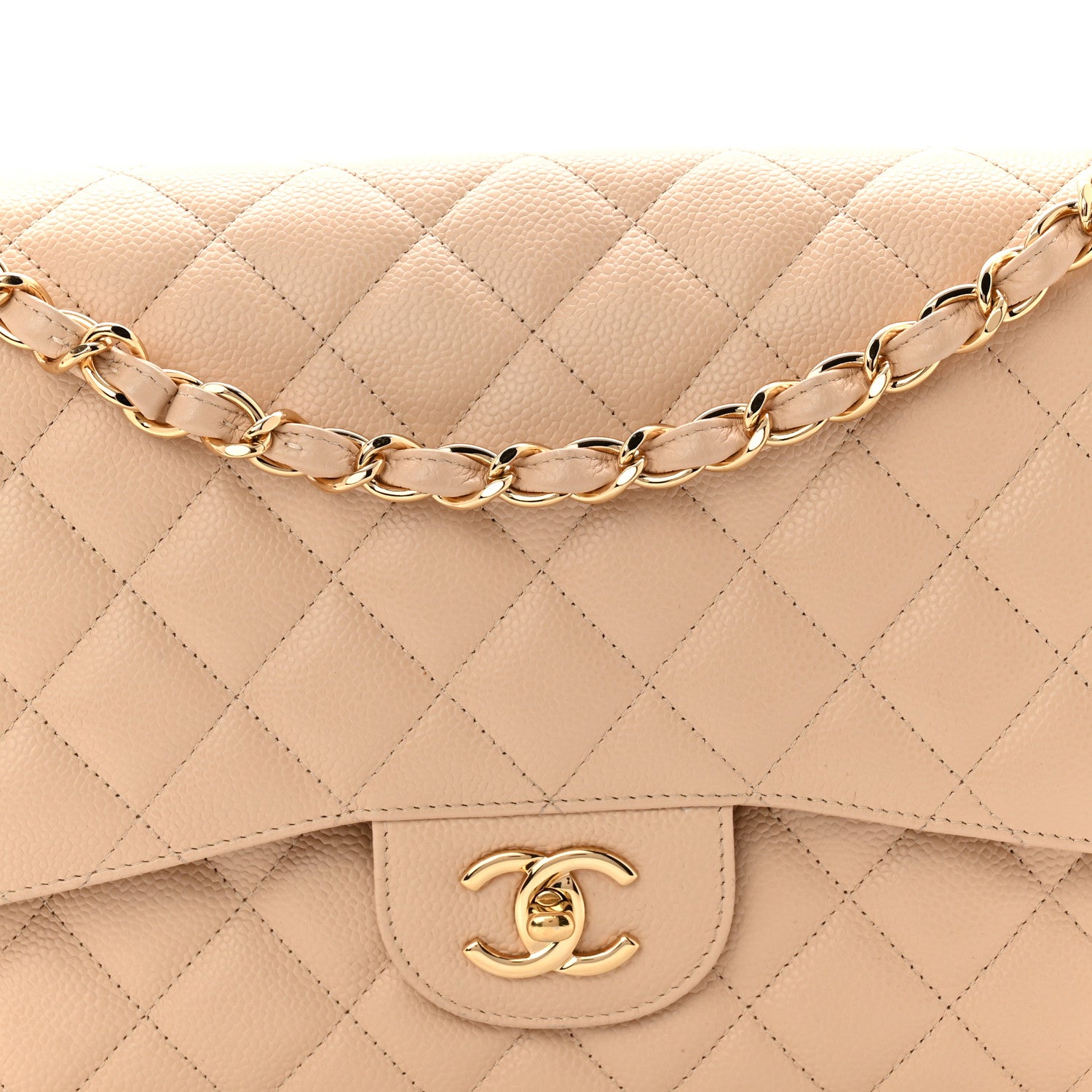 Chanel Caviar Quilted Jumbo Double Flap Beige Clair 8 of 11