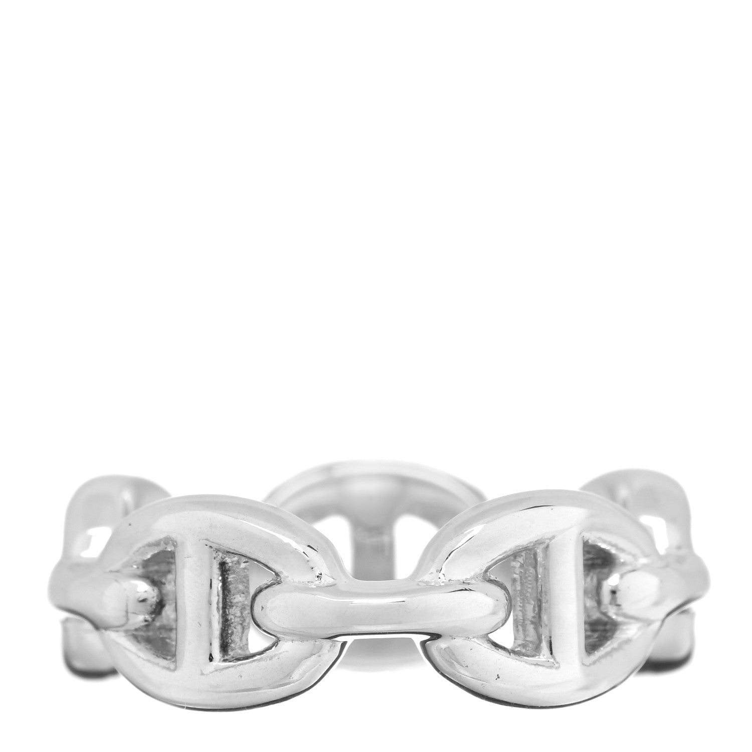 Hermes Sterling Silver PM Chaine d'Ancre Enchainee Band Ring 50 5.25 3 of 4