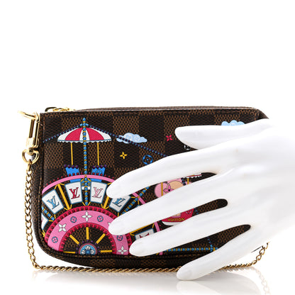 Louis Vuitton LOUIS VUITTON Damier Ebene 2020 Christmas Animation Big Wheel Mini Pochette Accessories Rose Ballerine 2 of 7