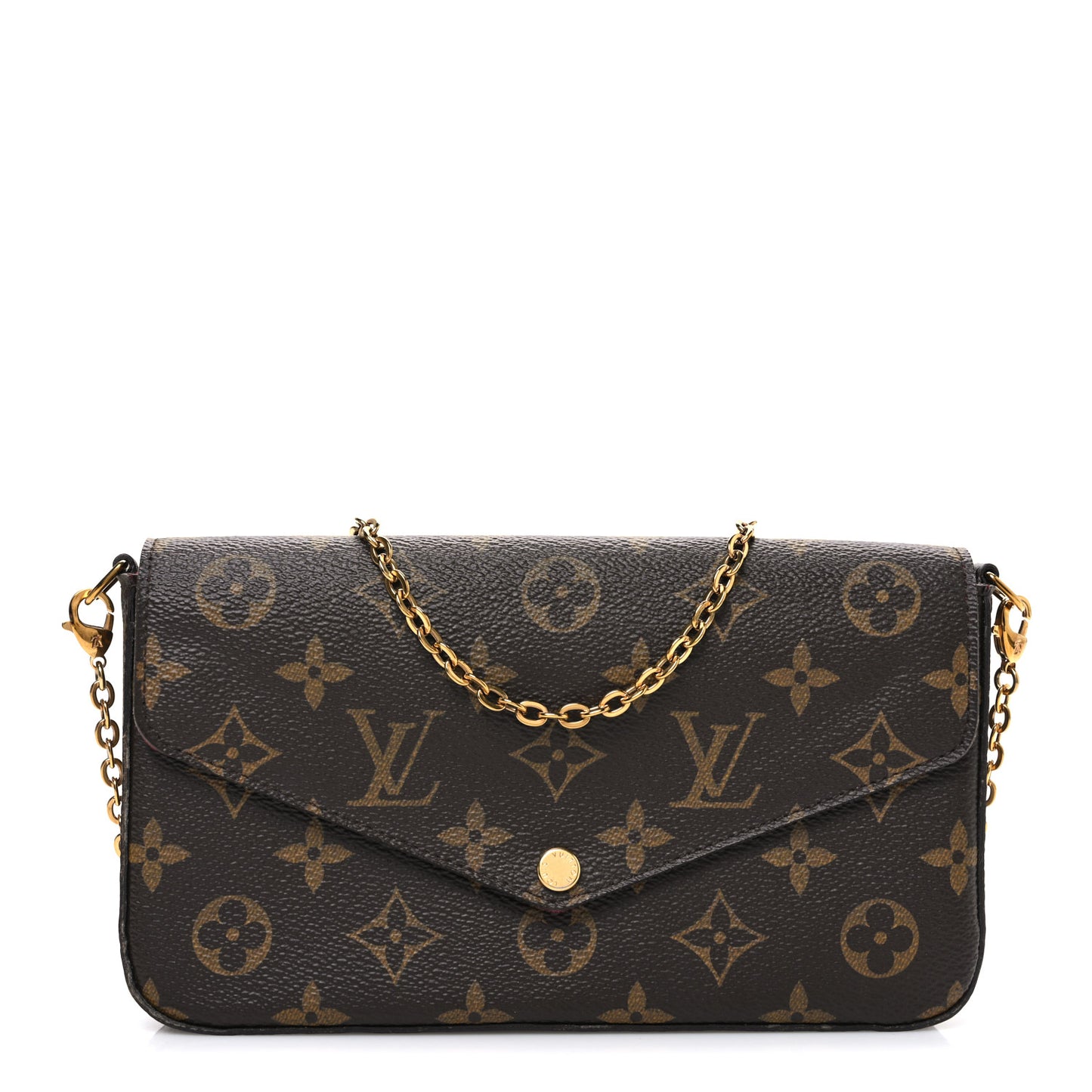 Monogram Pochette Felicie Chain Wallet Fuchsia