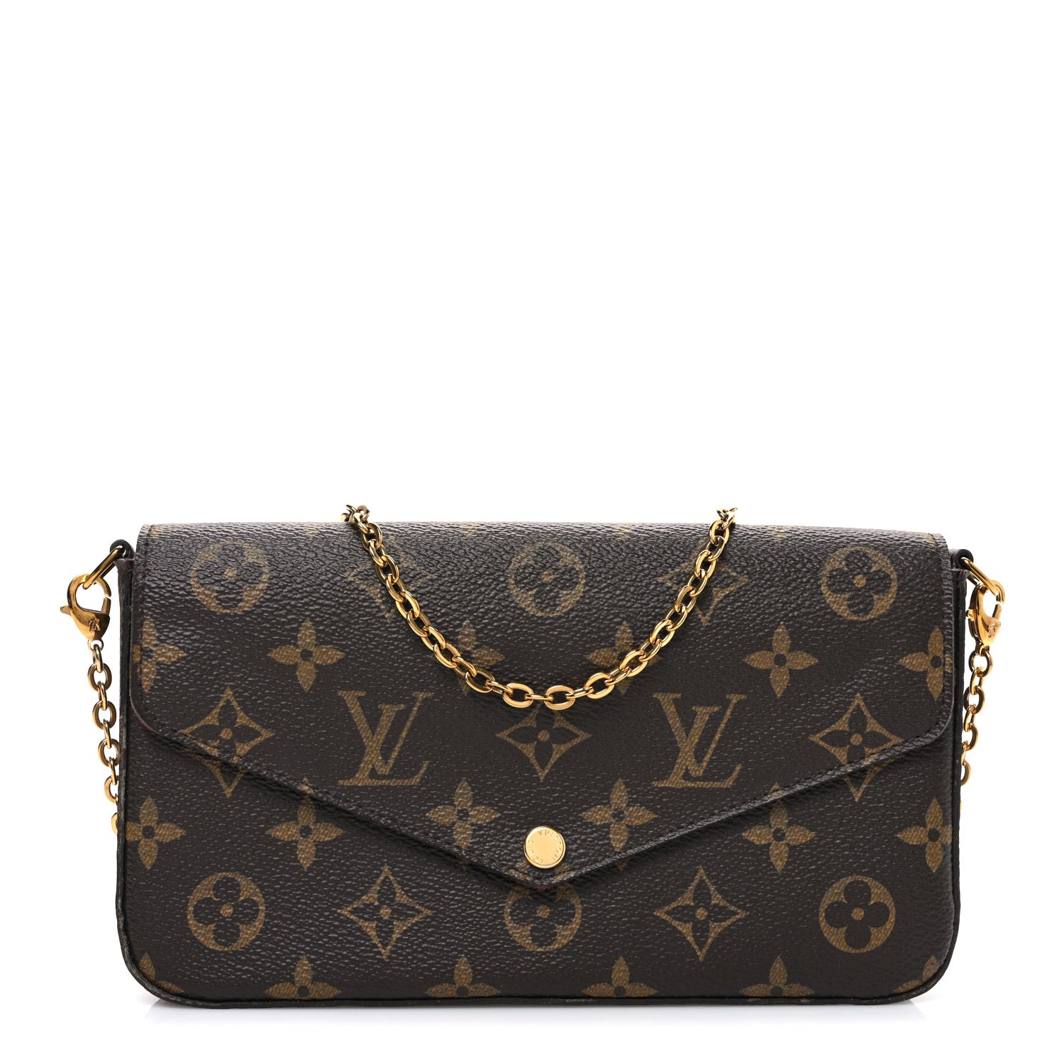 Louis Vuitton Monogram Pochette Felicie Chain Wallet Fuchsia 1 of 10
