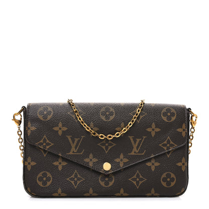 Louis Vuitton Monogram Pochette Felicie Chain Wallet Fuchsia 1 of 10