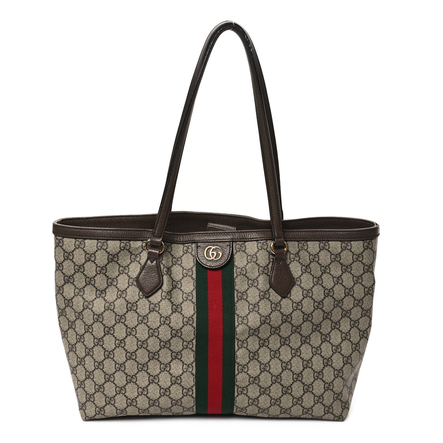 GG Supreme Monogram Medium Ophidia Shopping Tote Brown