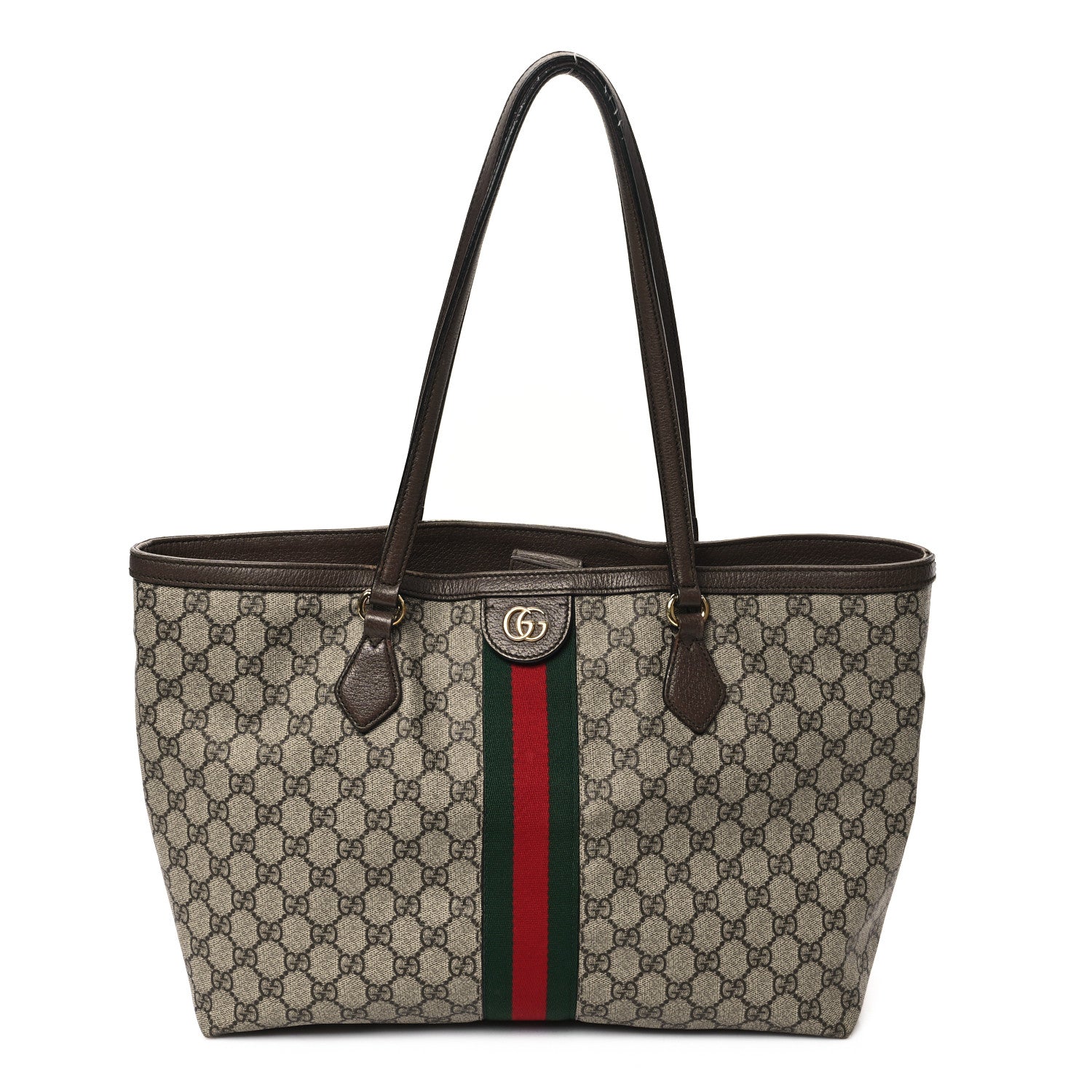 Gucci GG Supreme Monogram Medium Ophidia Shopping Tote Brown 1 of 12