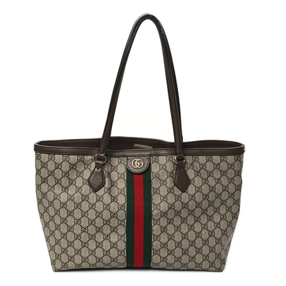 Gucci GG Supreme Monogram Medium Ophidia Shopping Tote Brown 1 of 12