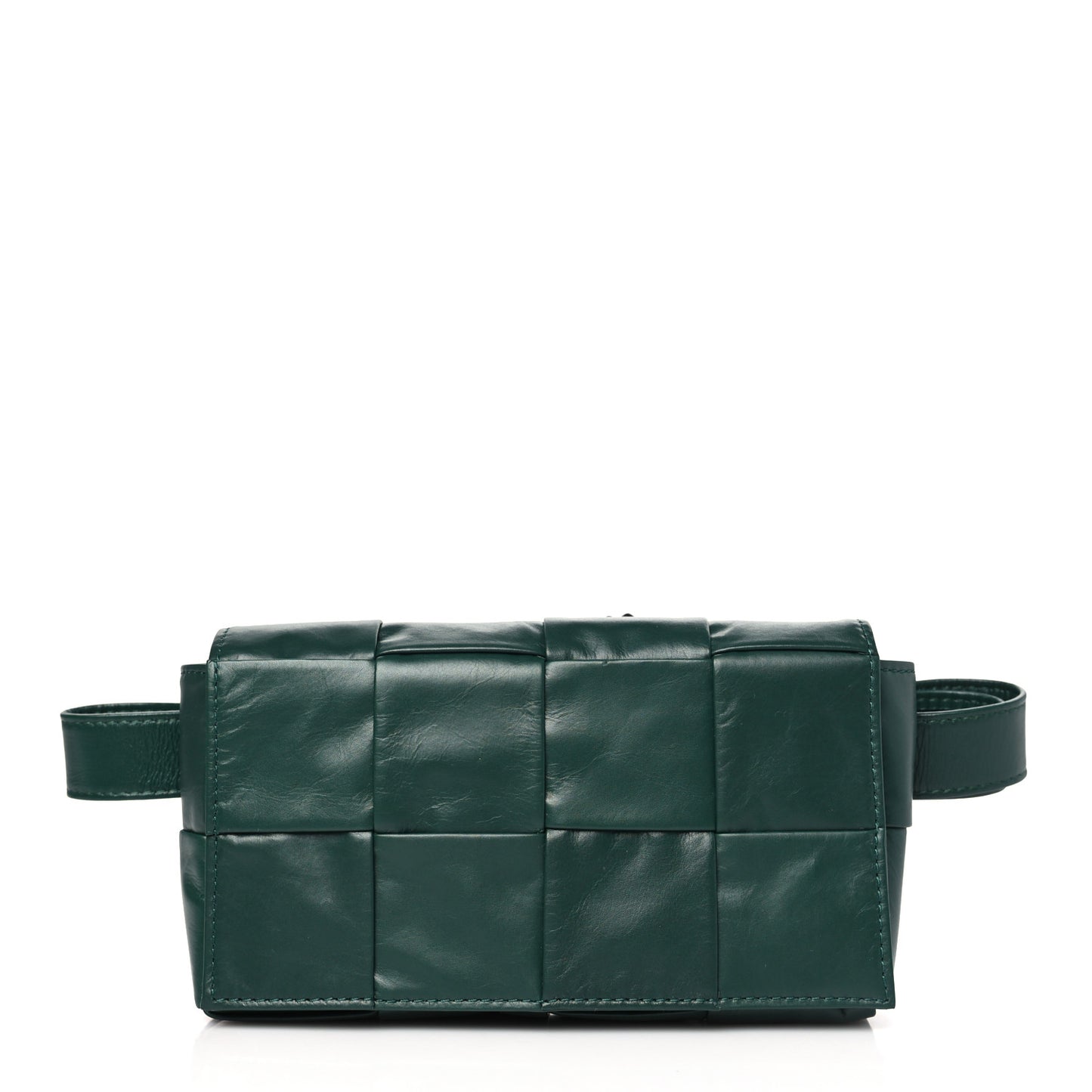 Paper Calfskin Intrecciato Cassette Belt Bag Raintree