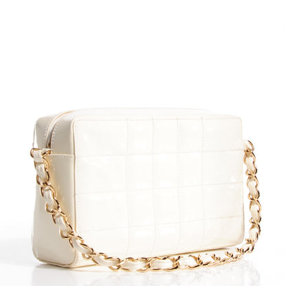 Chanel Patent Square Quilted Camera Case White 3 of 6