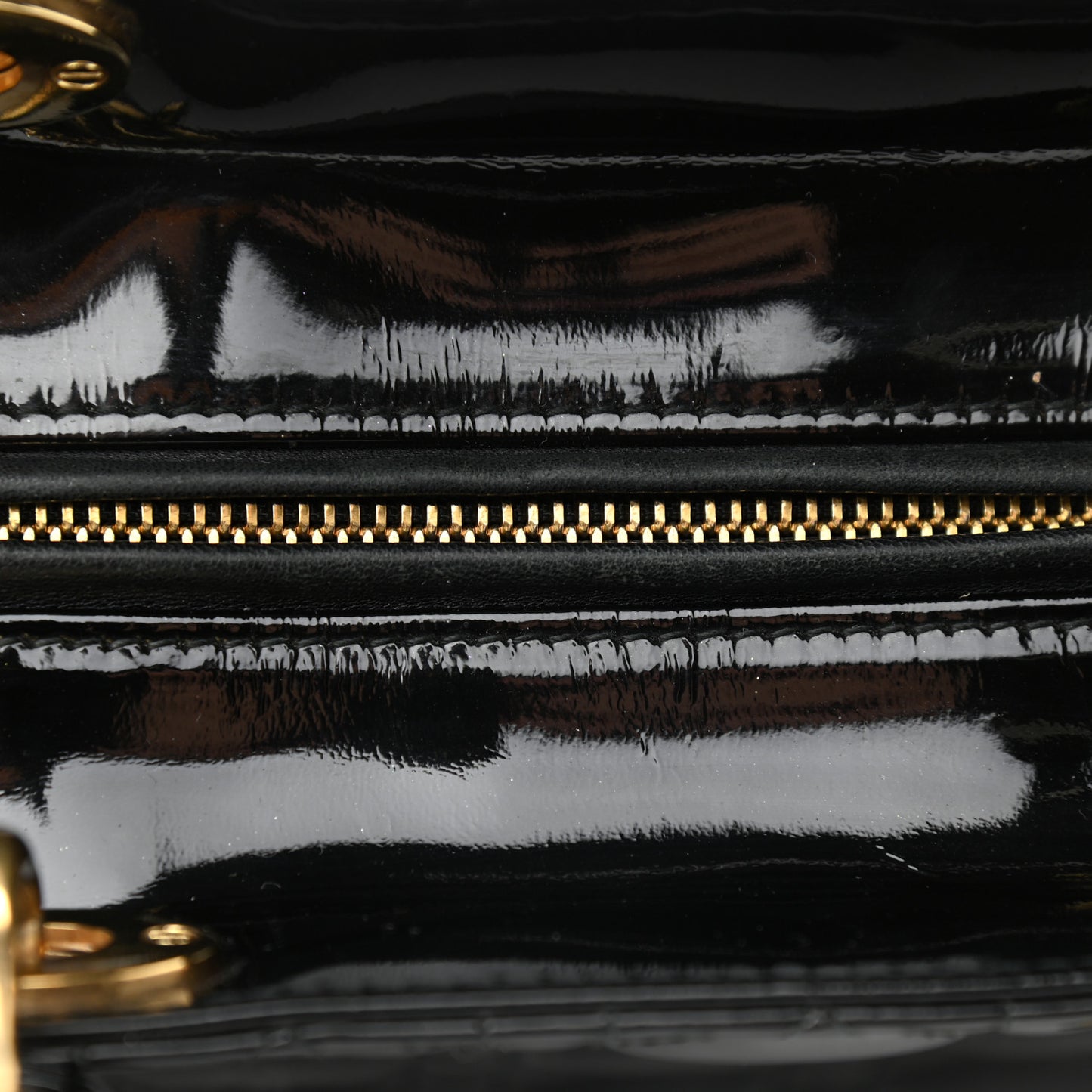 Patent Cannage Large Lady Dior Black