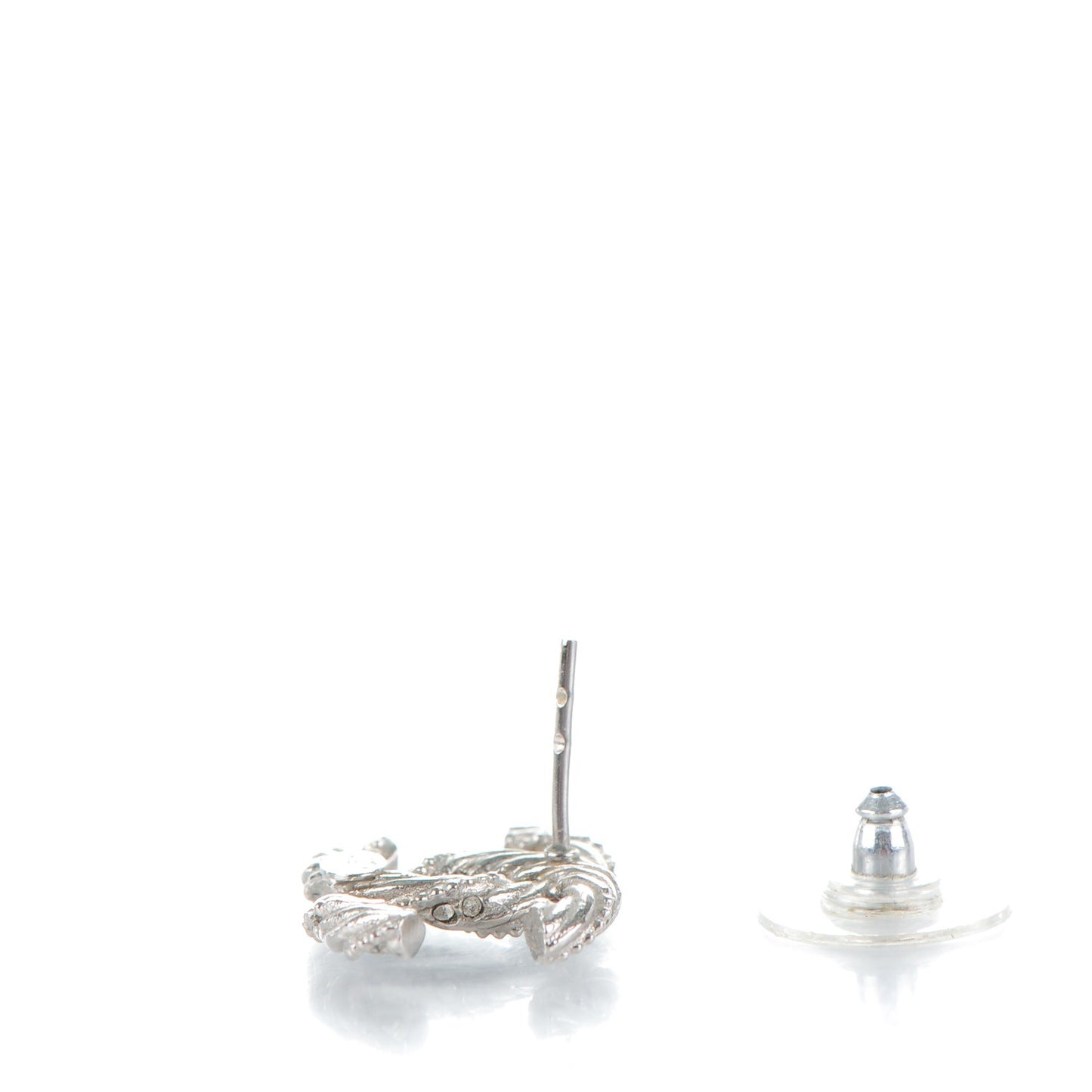 Crystal CC Twisted Earrings Silver