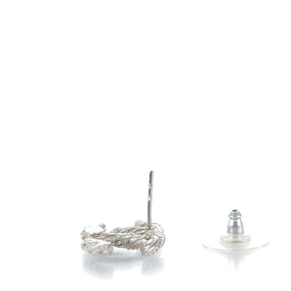 Chanel Crystal CC Twisted Earrings Silver 4 of 6