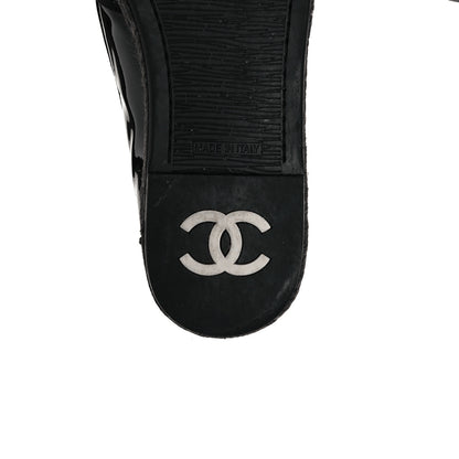 Chanel Patent Calfskin CC Mocassin Loafer Espadrilles 39 Black 6 of 9