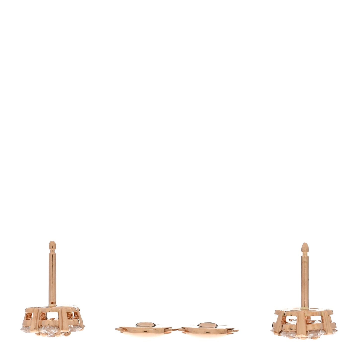 18K Rose Gold Diamond Fleurette Earrings