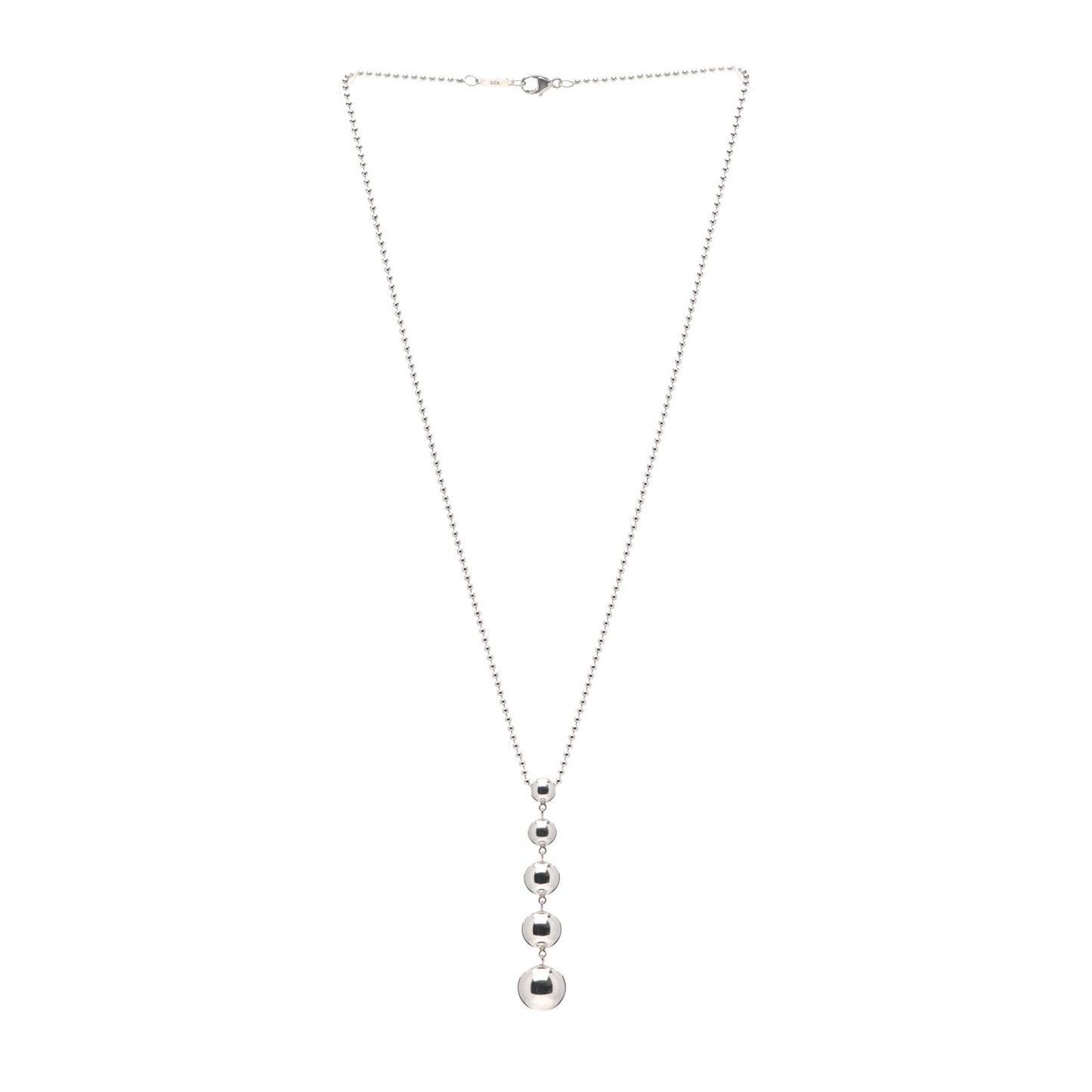 Sterling Silver Graduated Ball Drop Necklace