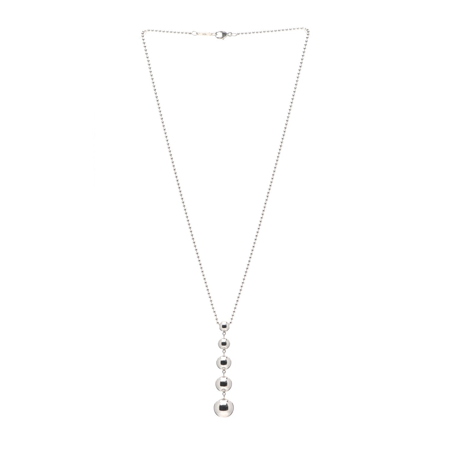 Tiffany Sterling Silver Graduated Ball Drop Necklace 3 of 5
