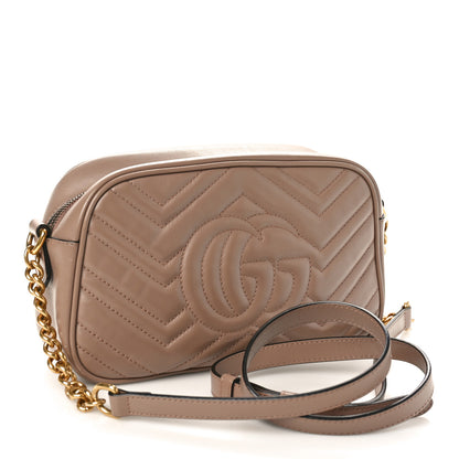 Gucci Calfskin Matelasse Small GG Marmont Chain Shoulder Bag Porcelain Rose 2 of 13