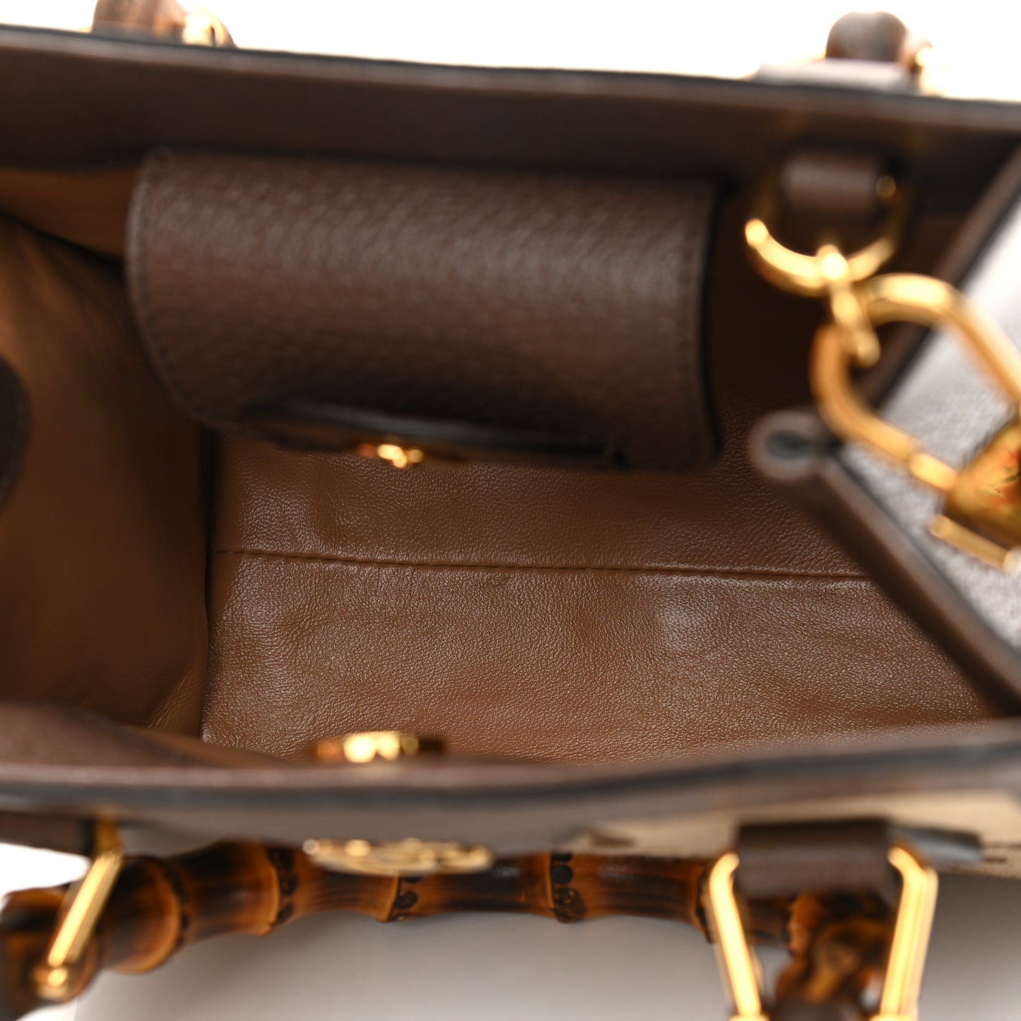 Monogram Jumbo GG Textured Dollar Calfskin Mini Diana Tote Bag Camel Ebony New Acero
