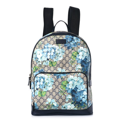 Gucci GG Supreme Monogram Blooms Medium Day Backpack Beige Blue Navy 2 of 10