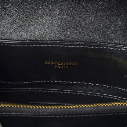 Saint Laurent Calfskin Y Quilted Monogram Small Loulou Chain Satchel Black 8 of 9