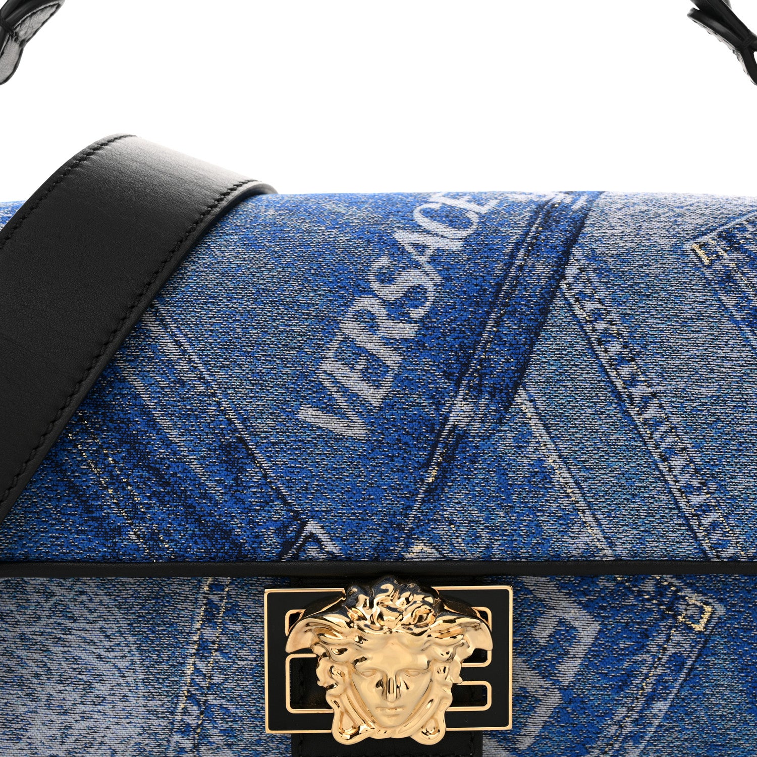 Fendi X VERSACE Denim Fendace Patchwork Baguette Blue 7 of 9