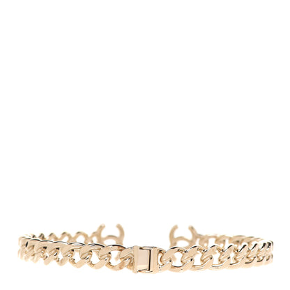 Chanel Metal CC Chain Link Choker Necklace L Gold 3 of 5