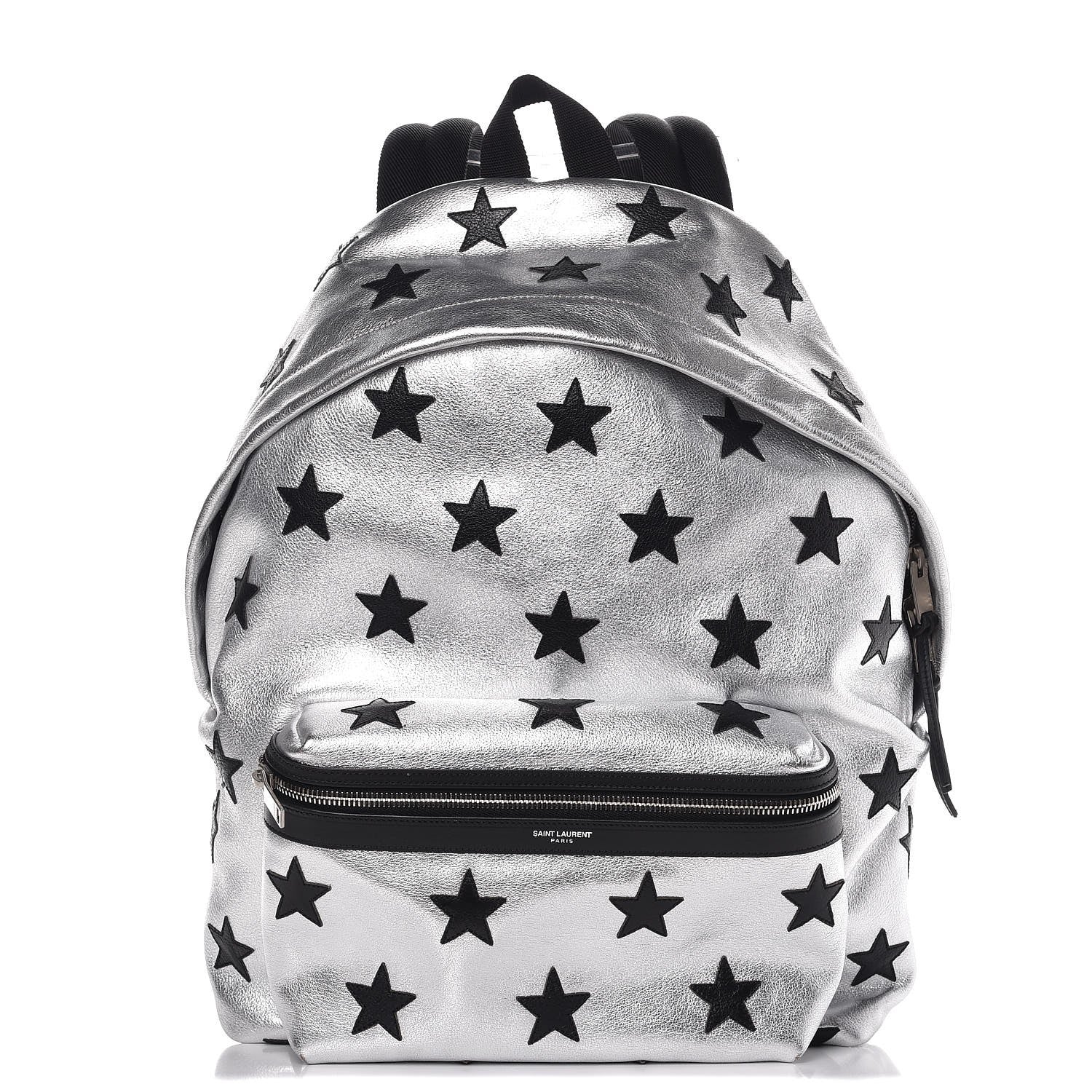 Saint Laurent Metallic Buffalo Star Hunting Backpack Silver Black 1 of 8