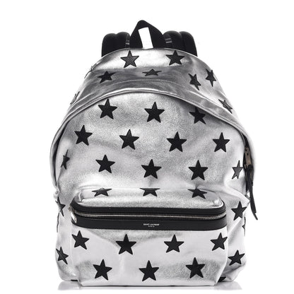 Saint Laurent Metallic Buffalo Star Hunting Backpack Silver Black 1 of 8