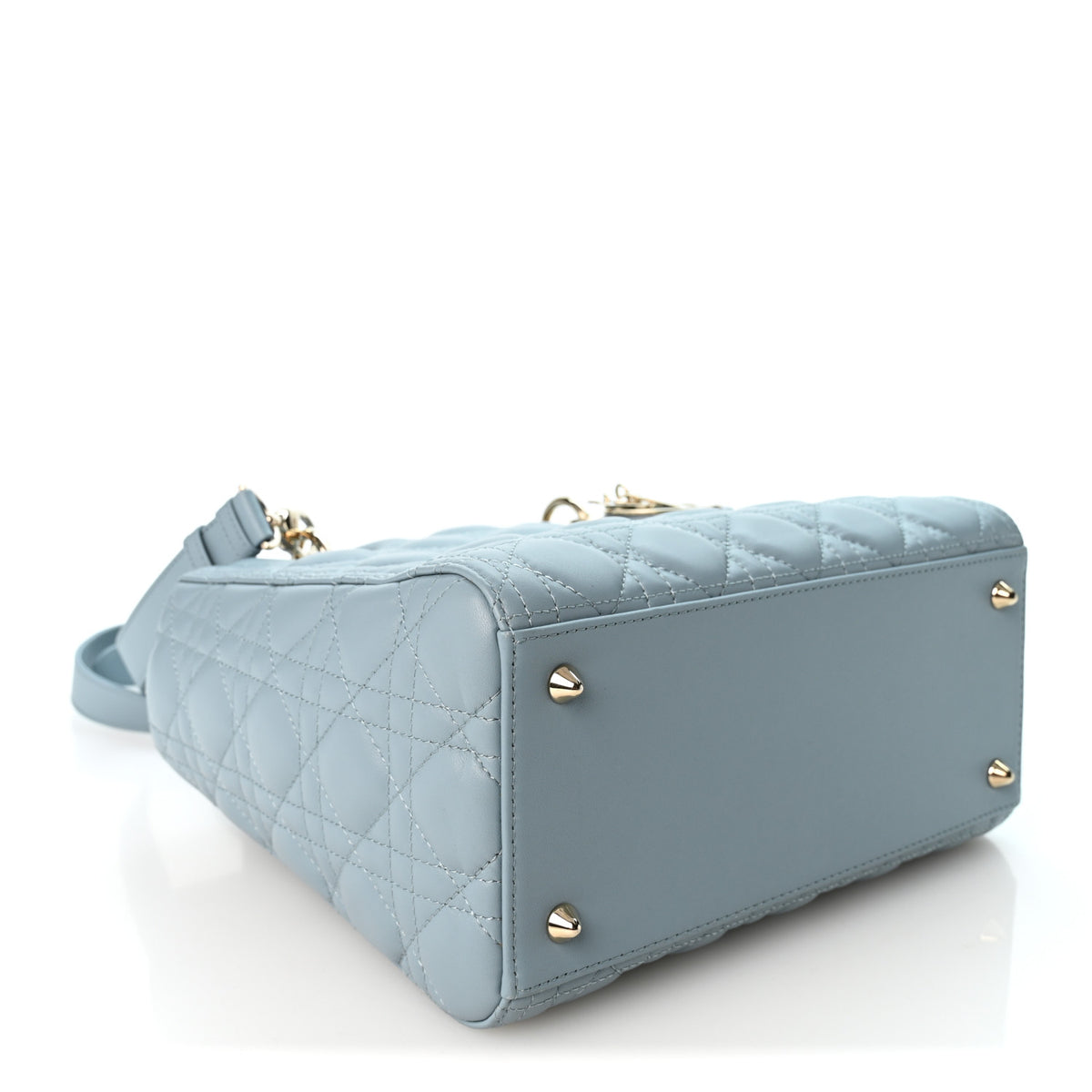 Lambskin Cannage Medium Lady Dior Light Blue