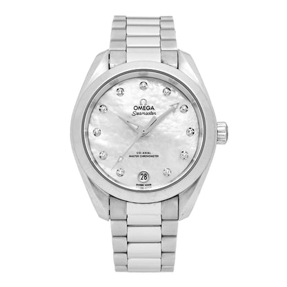 Omega Stainless Steel Diamond Mother of Pearl 34mm Seamaster Aqua Terra Co-Axial Master Chronometer Automatic Watch 220.10.34.20.55.001 1 of 5
