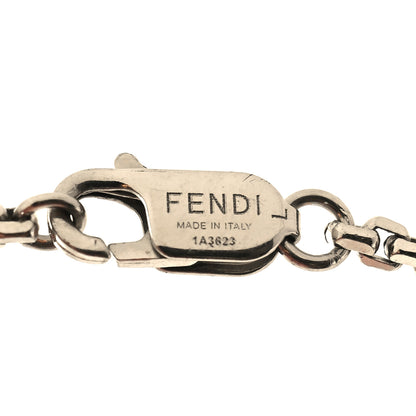 Fendi Brass Enamel O Lock Clover Bracelet Silver Green 4 of 4