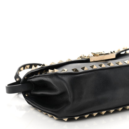 Valentino Garavani Vitello Mini Rockstud Flap Saddle Crossbody Bag Black 7 of 8