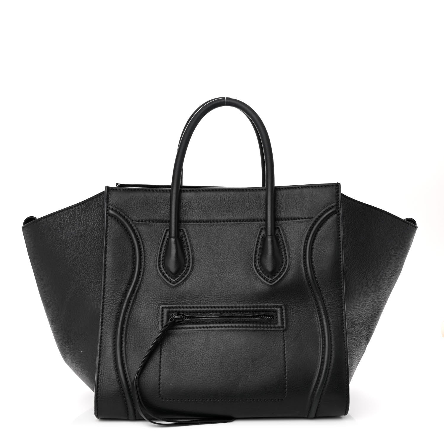 Celine Supple Calfskin Medium Phantom Luggage Black 1 of 12