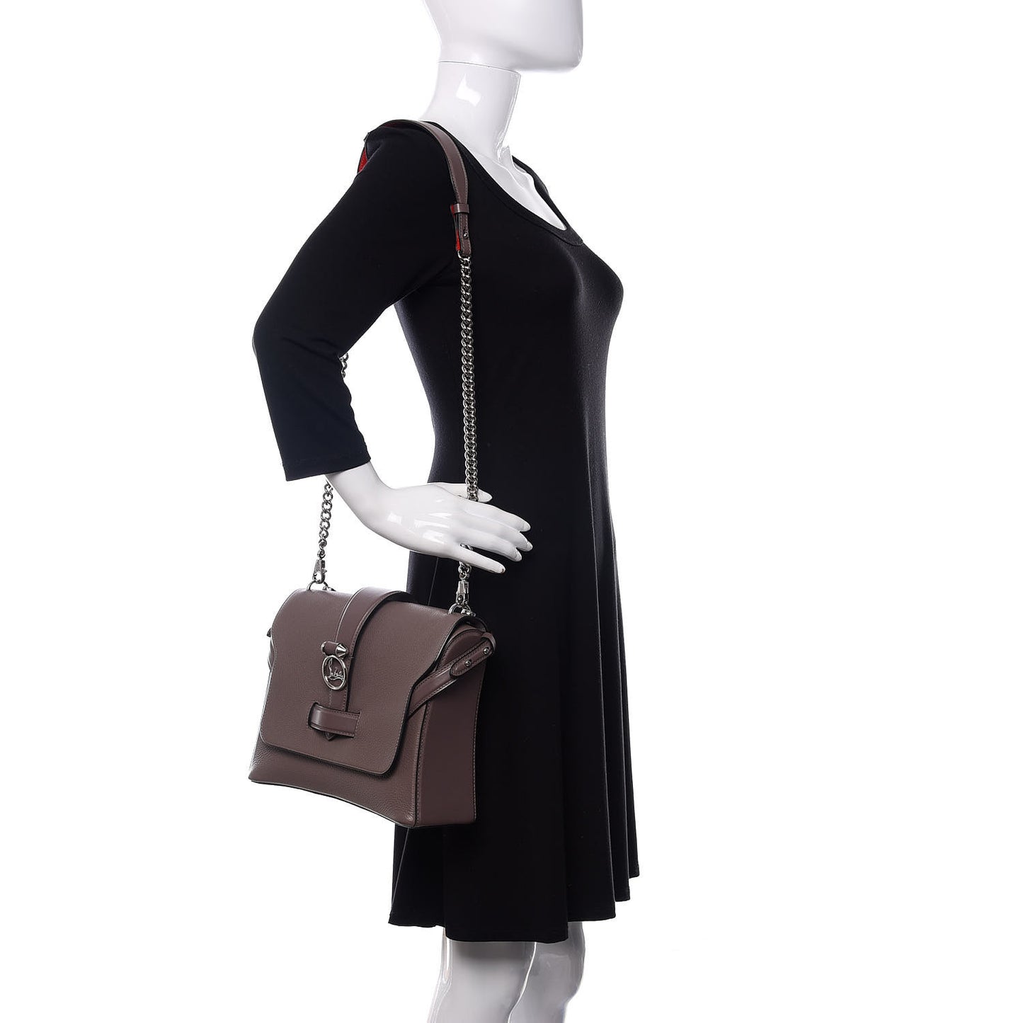 Pebbled Calfskin Medium Rubylou Shoulder Bag Storm