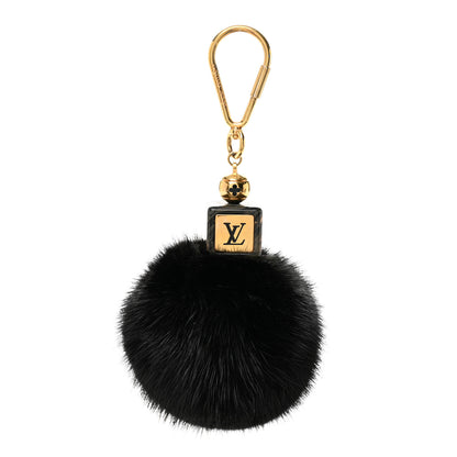 Louis Vuitton Mink Fur Fluffy Bag Charm Black 1 of 3