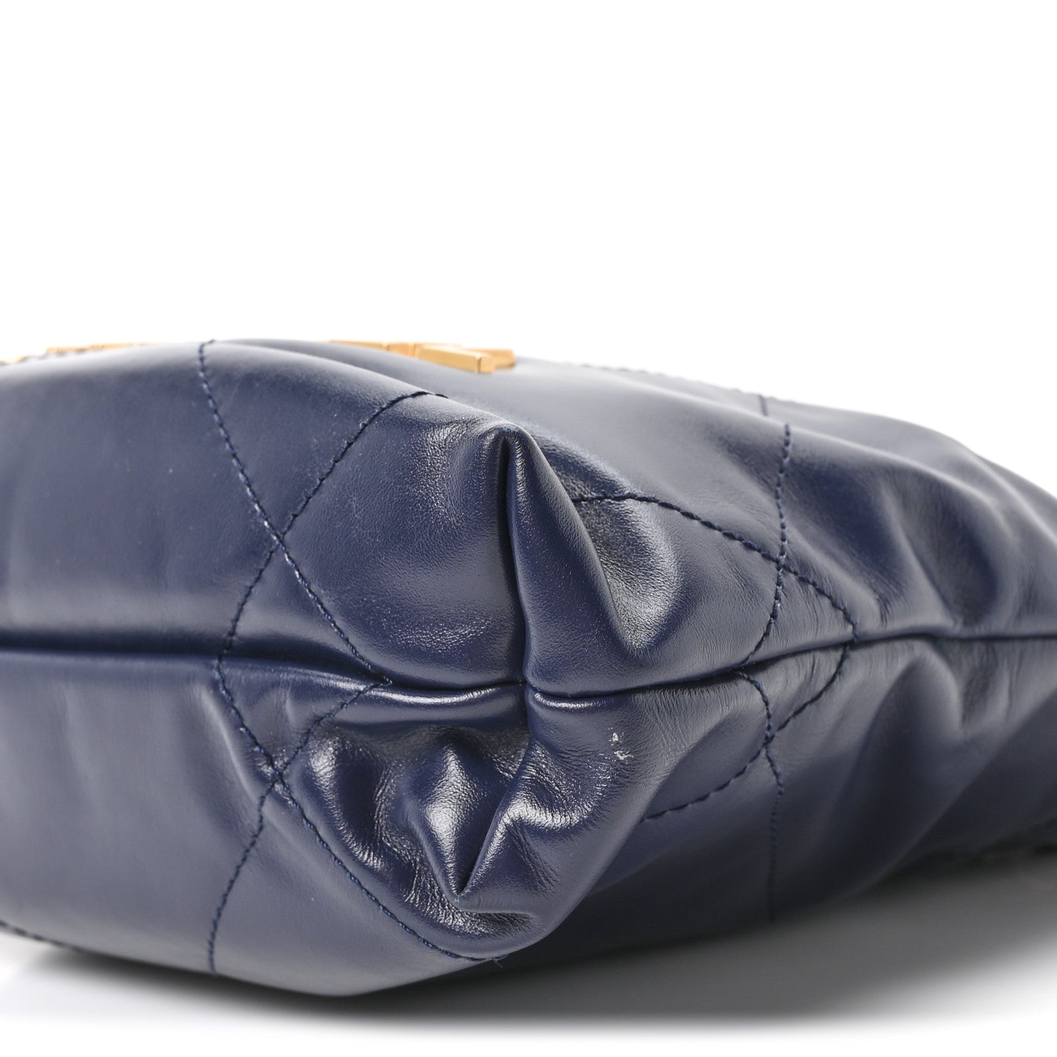 Chanel Shiny Calfskin Quilted Mini Chanel 22 Navy Blue 1874407